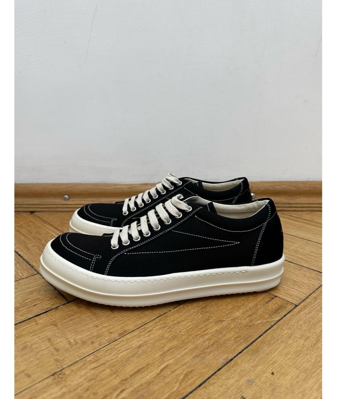 RICK OWENS Черные низкие кроссовки / кеды, фото 9