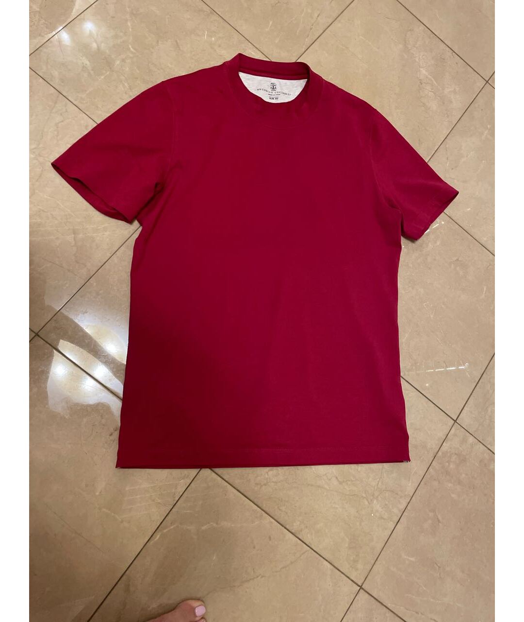 BRUNELLO CUCINELLI Красная хлопковая футболка, фото 5