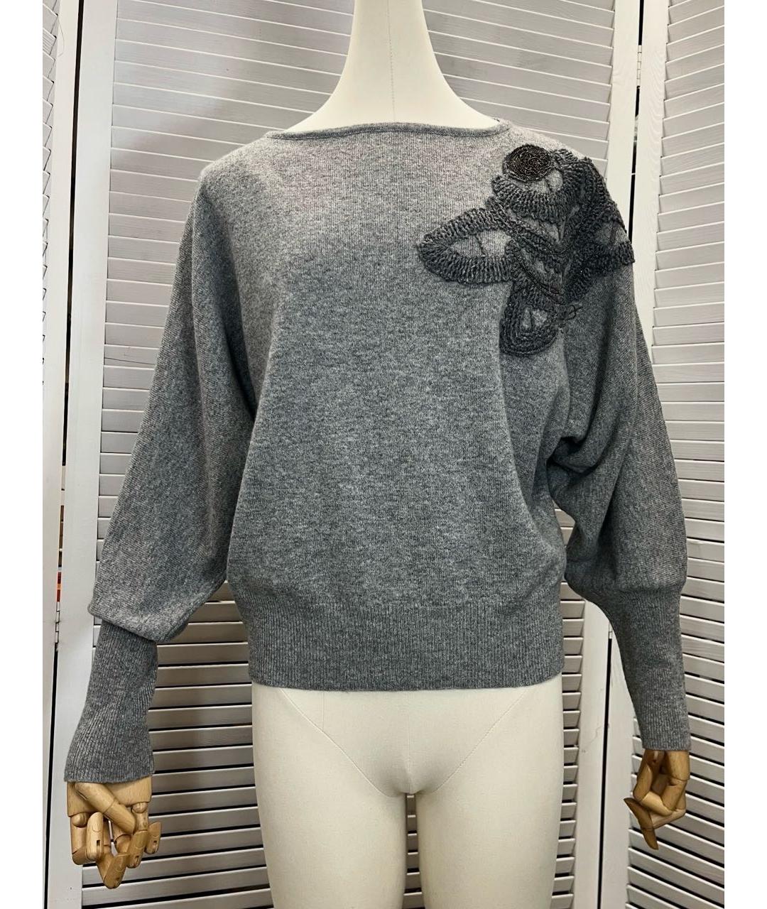 FABIANA FILIPPI Серый кашемировый джемпер / свитер, фото 9