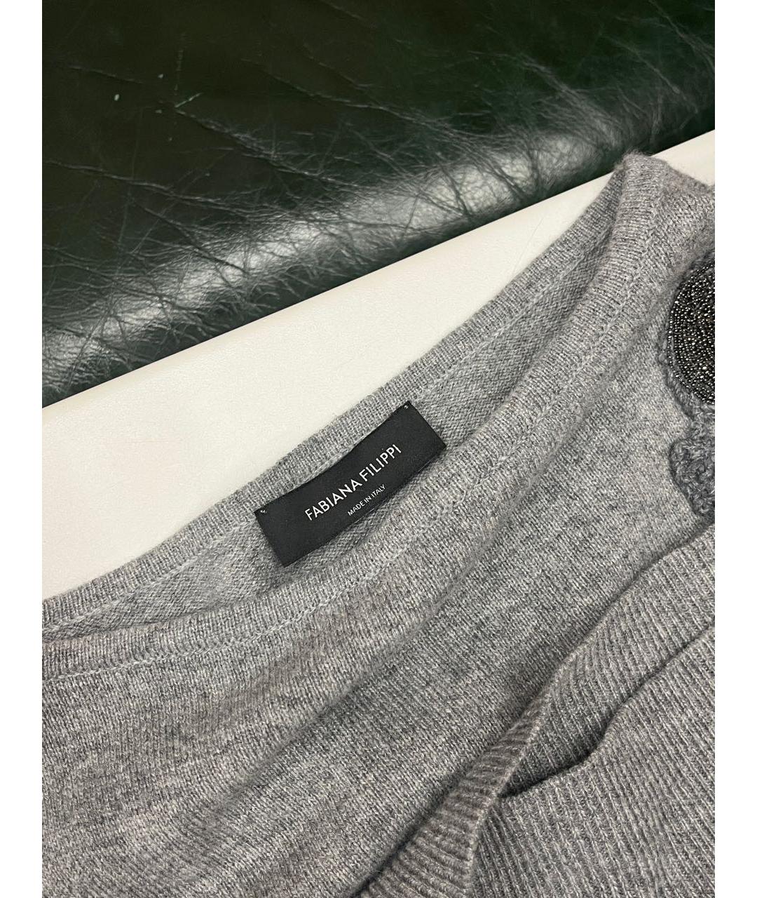 FABIANA FILIPPI Серый кашемировый джемпер / свитер, фото 4