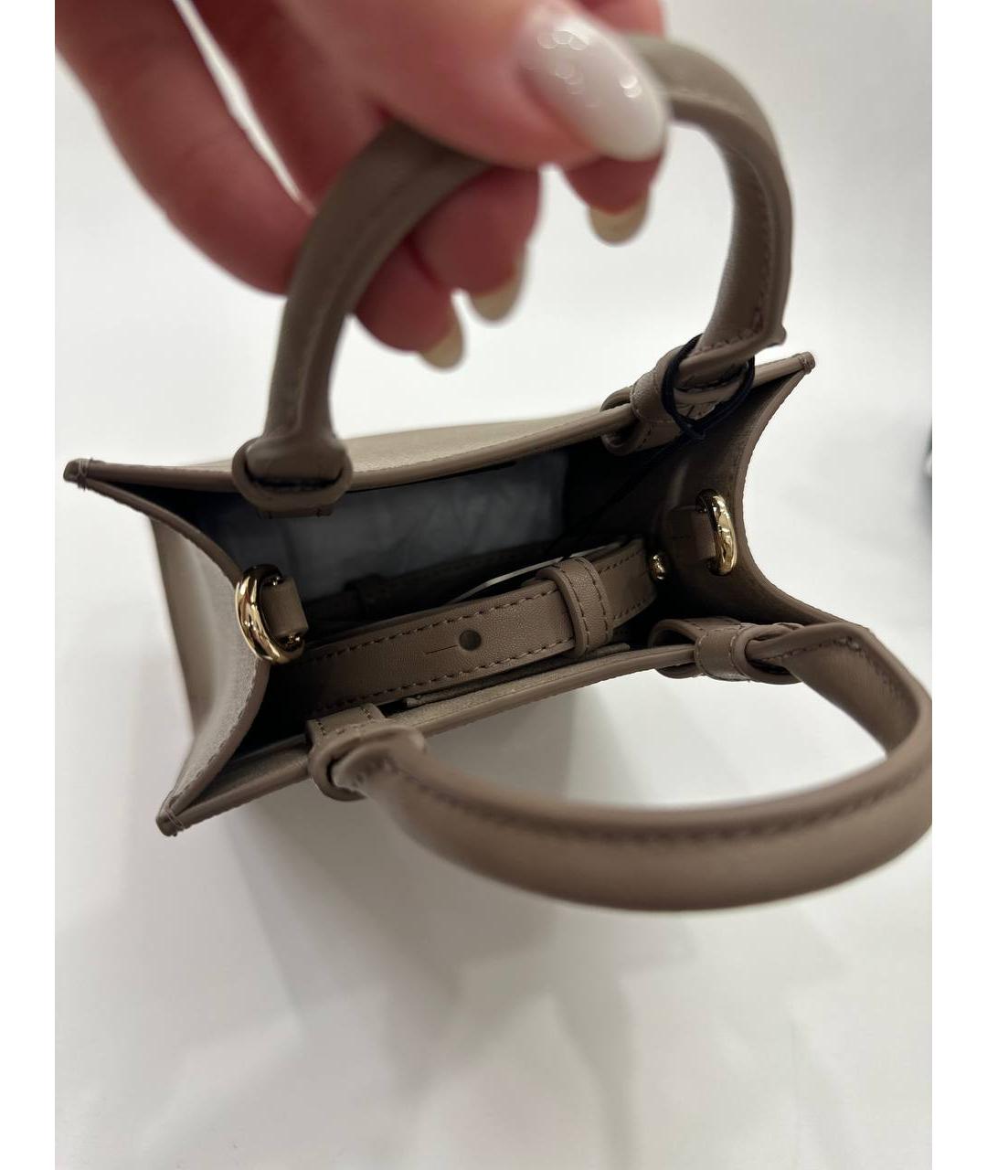 FURLA Коричневая кожаная сумка с короткими ручками, фото 4