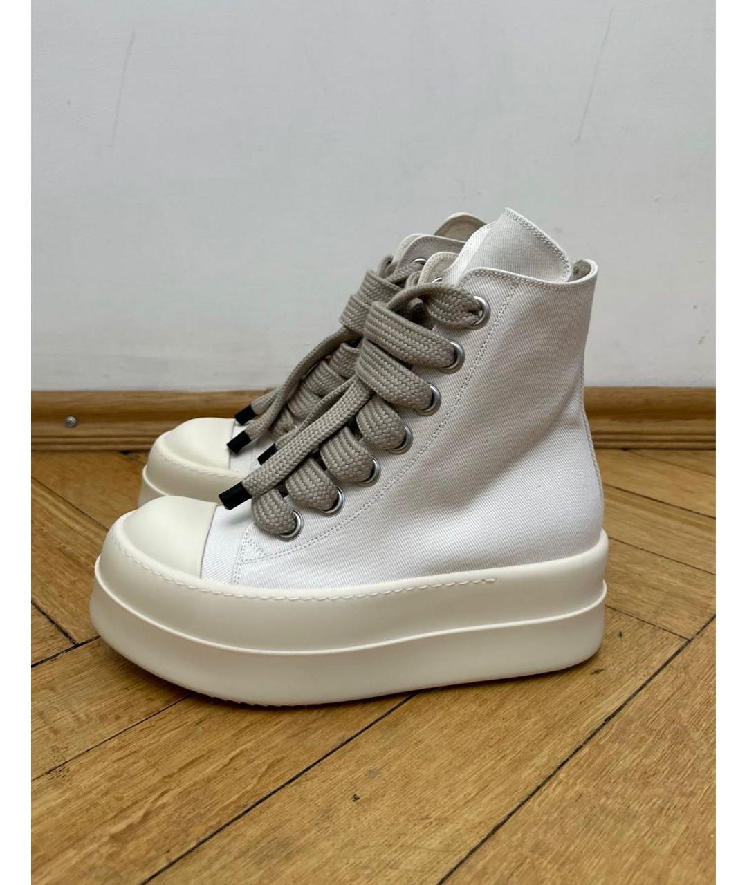 RICK OWENS Белые высокие кроссовки / кеды, фото 9