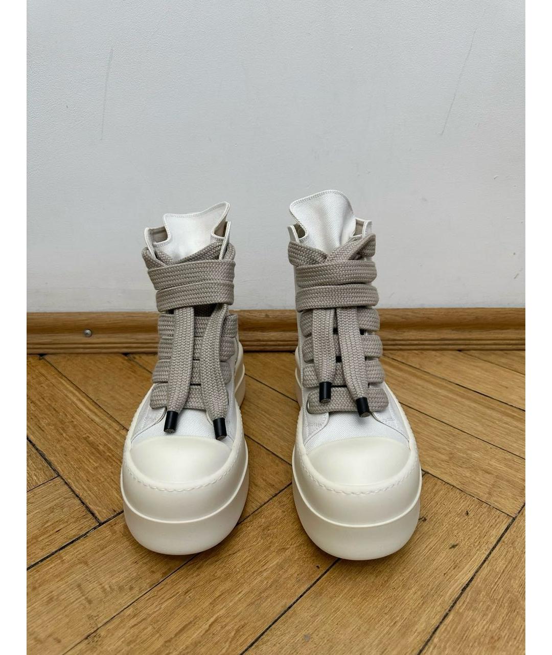 RICK OWENS Белые высокие кроссовки / кеды, фото 6