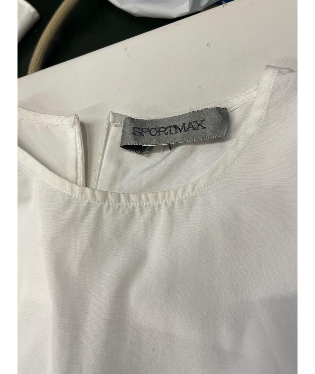 SPORTMAX Белая хлопковая блузы, фото 4