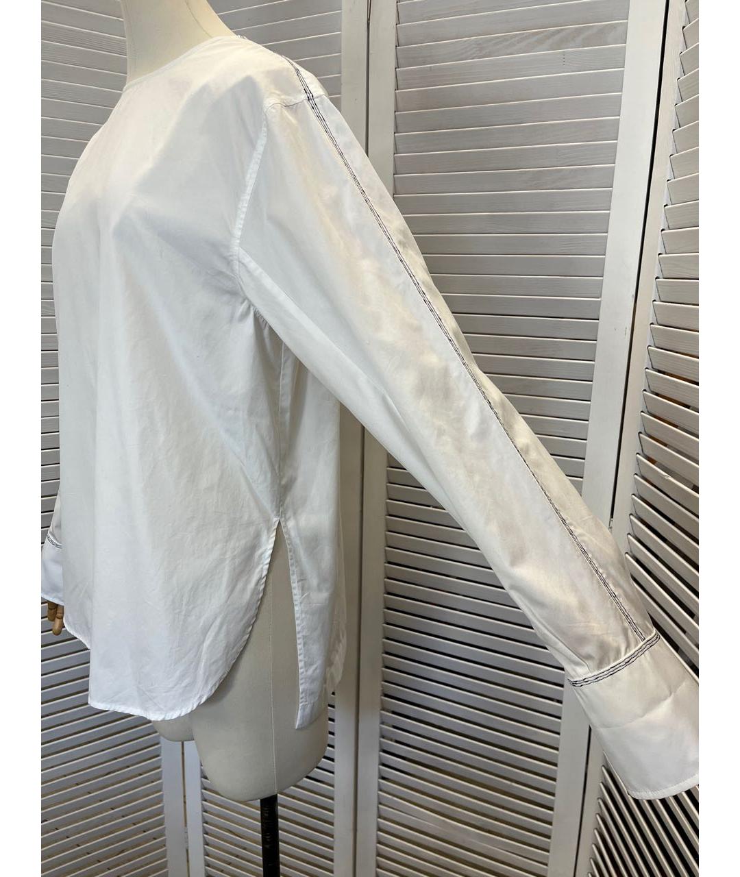 SPORTMAX Белая хлопковая блузы, фото 8