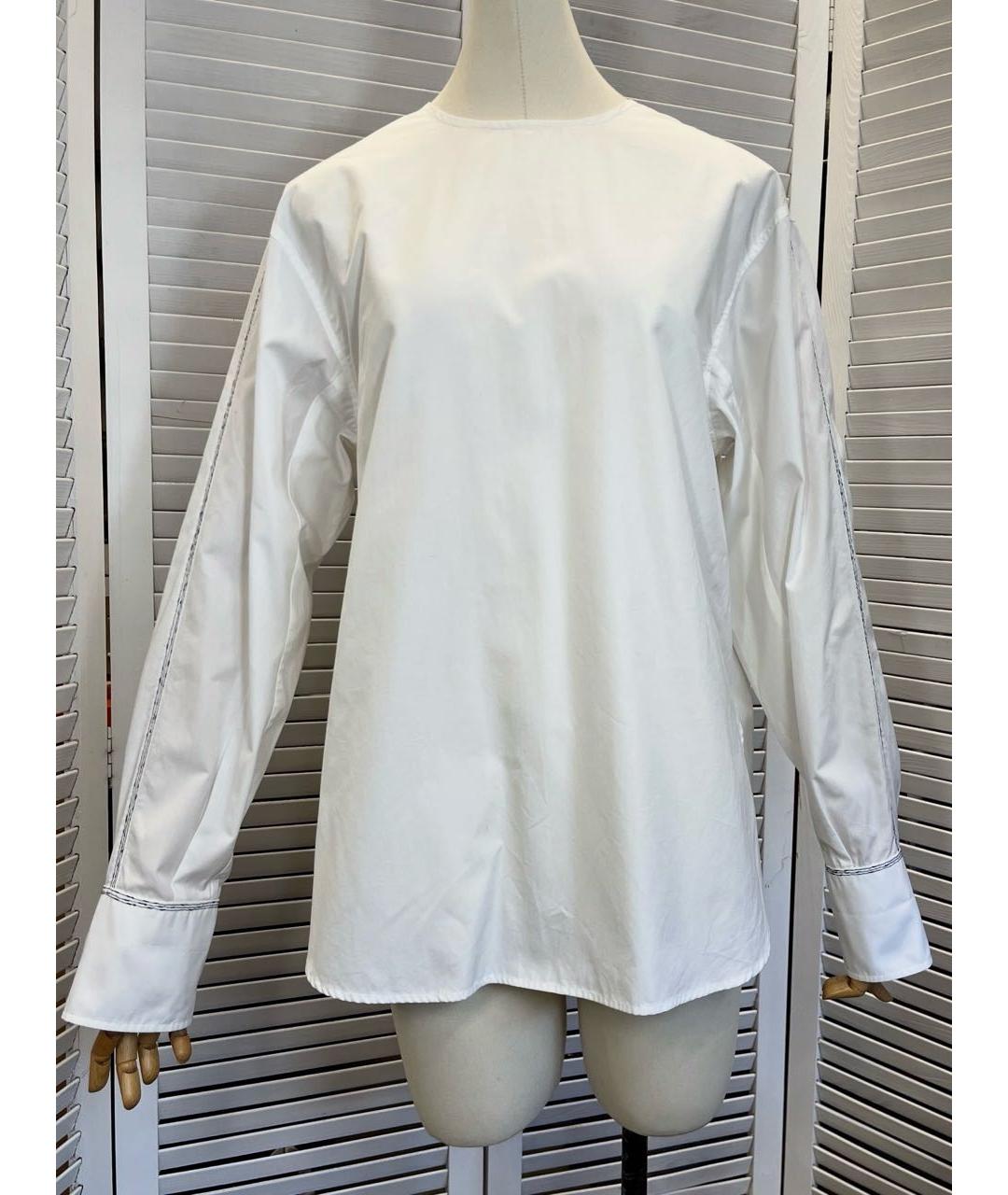 SPORTMAX Белая хлопковая блузы, фото 9