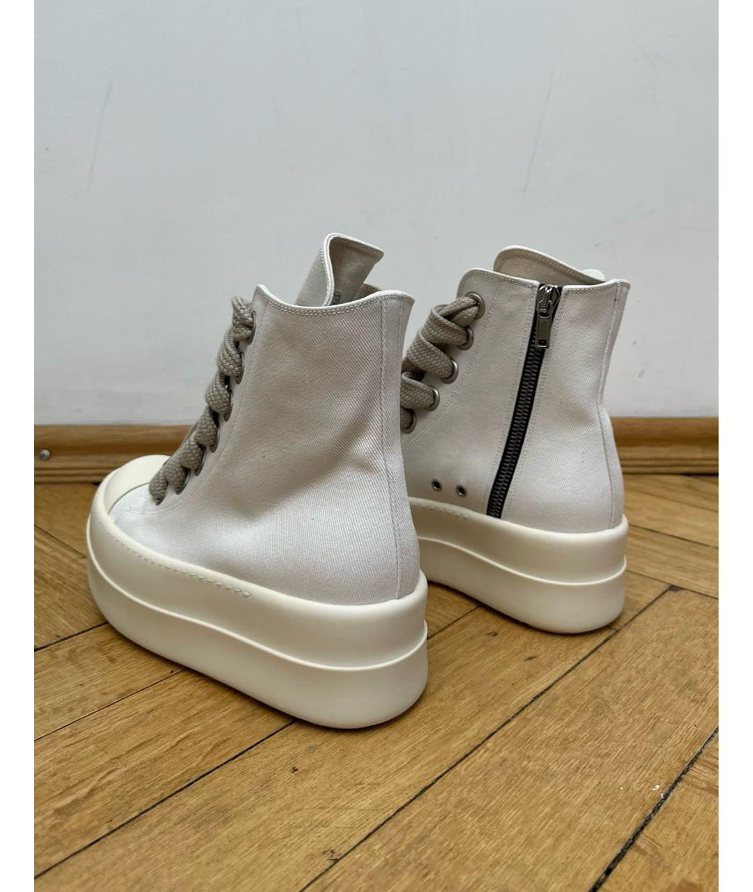 RICK OWENS Белые высокие кроссовки / кеды, фото 3