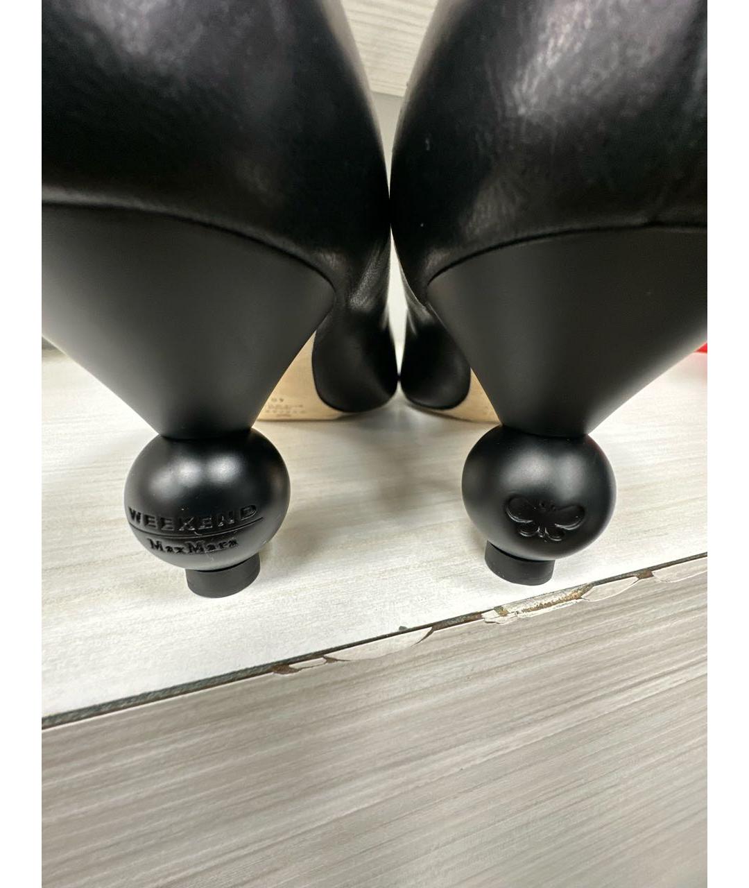 WEEKEND MAX MARA Черные кожаные туфли, фото 6