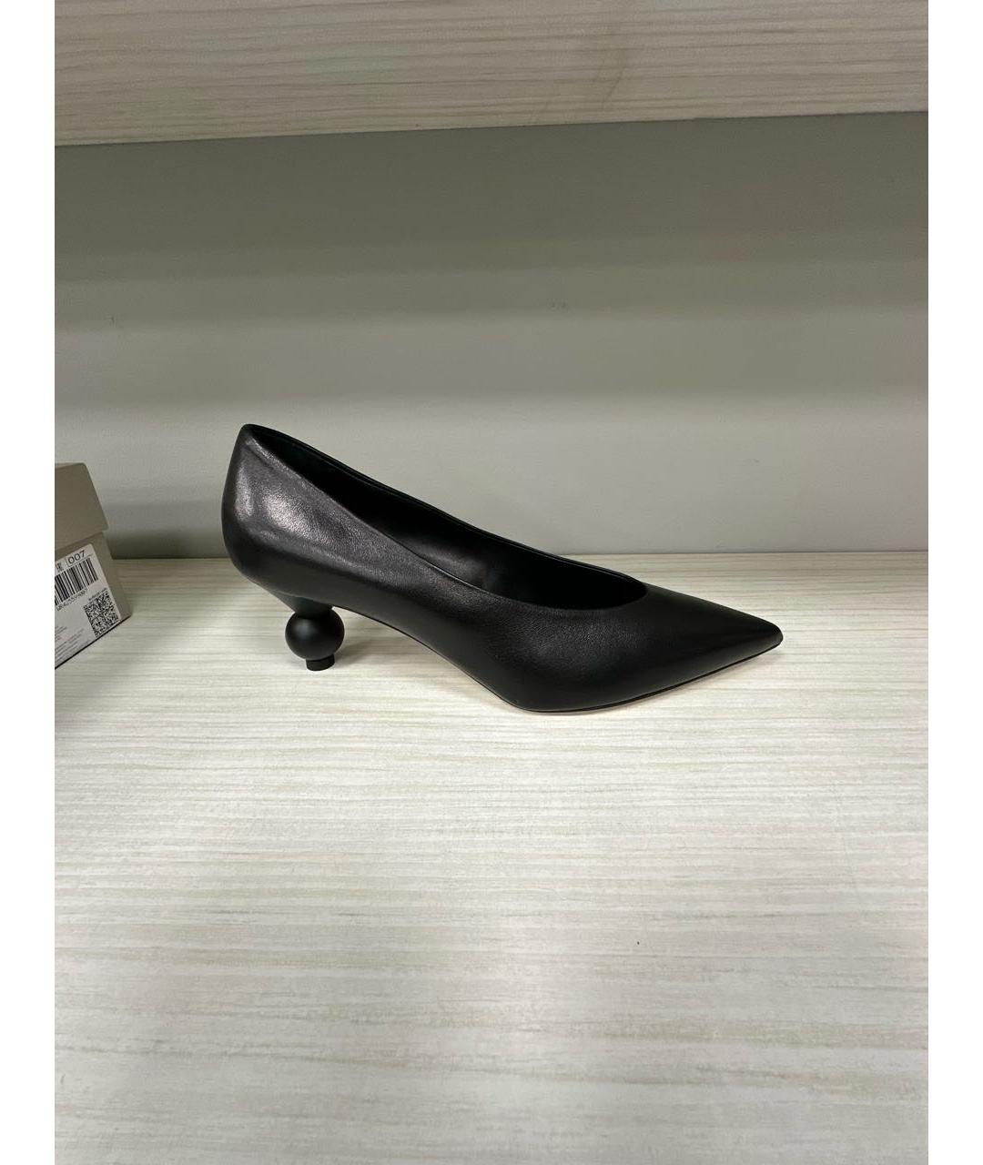 WEEKEND MAX MARA Черные кожаные туфли, фото 8