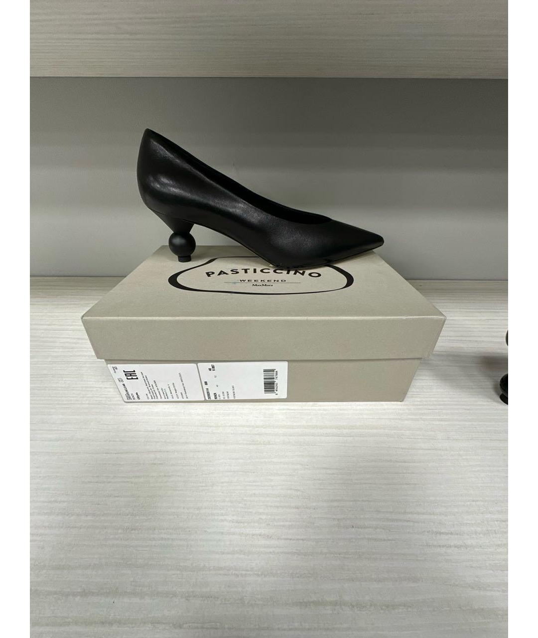 WEEKEND MAX MARA Черные кожаные туфли, фото 7