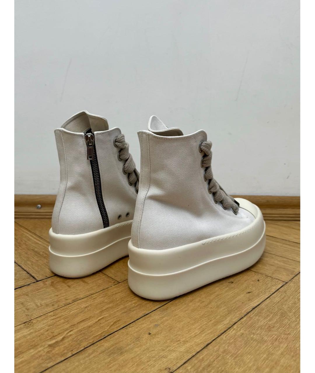 RICK OWENS Белые высокие кроссовки / кеды, фото 5