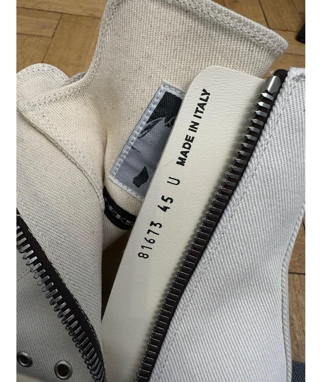 RICK OWENS Белые высокие кроссовки / кеды, фото 8