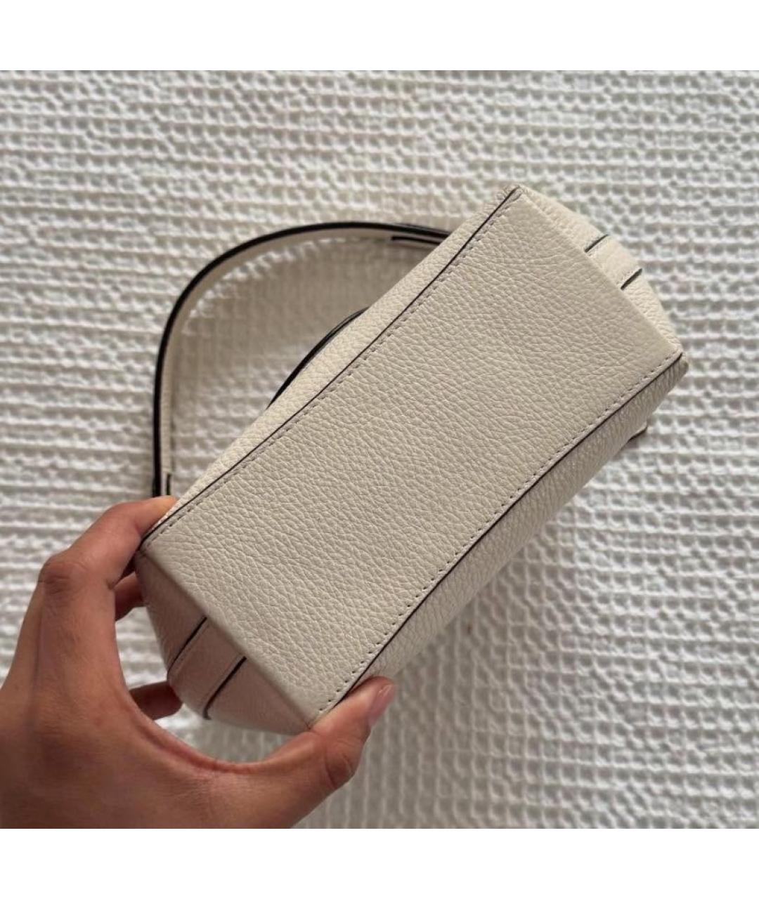 COACH Белая кожаная сумка через плечо, фото 7