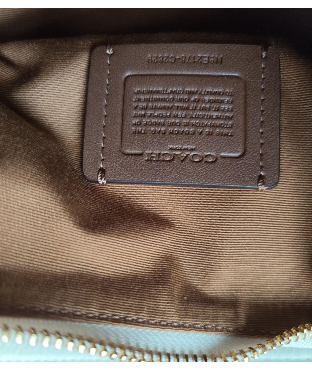 COACH Белая кожаная сумка через плечо, фото 8