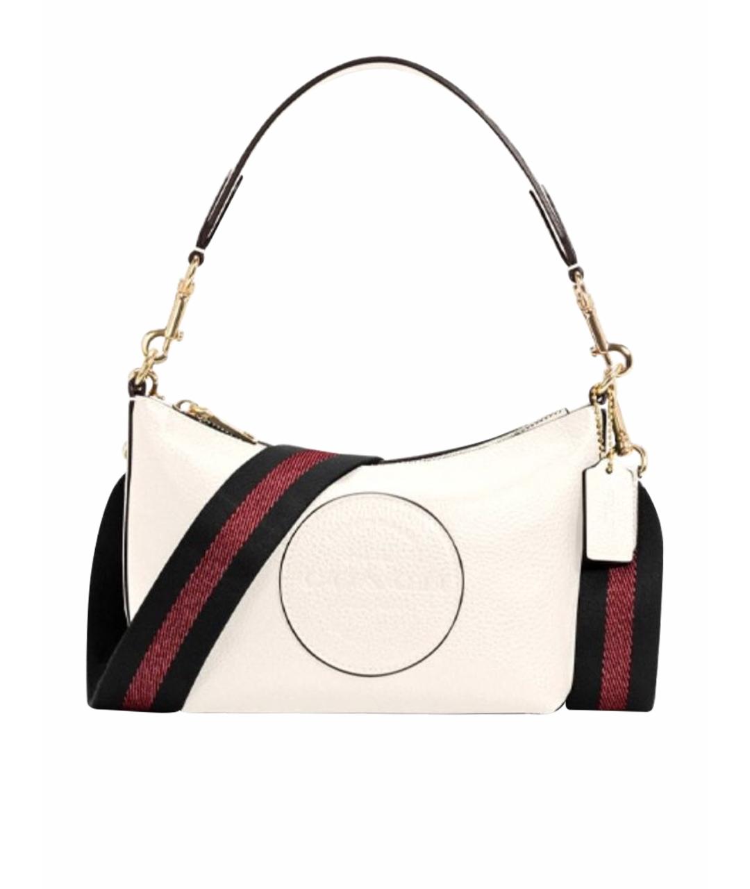 COACH Белая кожаная сумка через плечо, фото 1