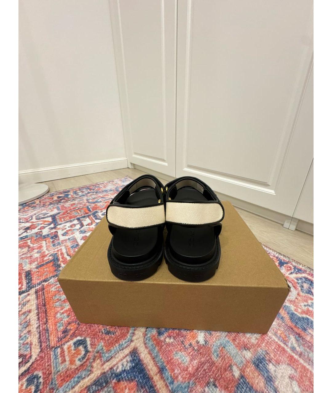 COACH Бежевые текстильные сандалии, фото 3