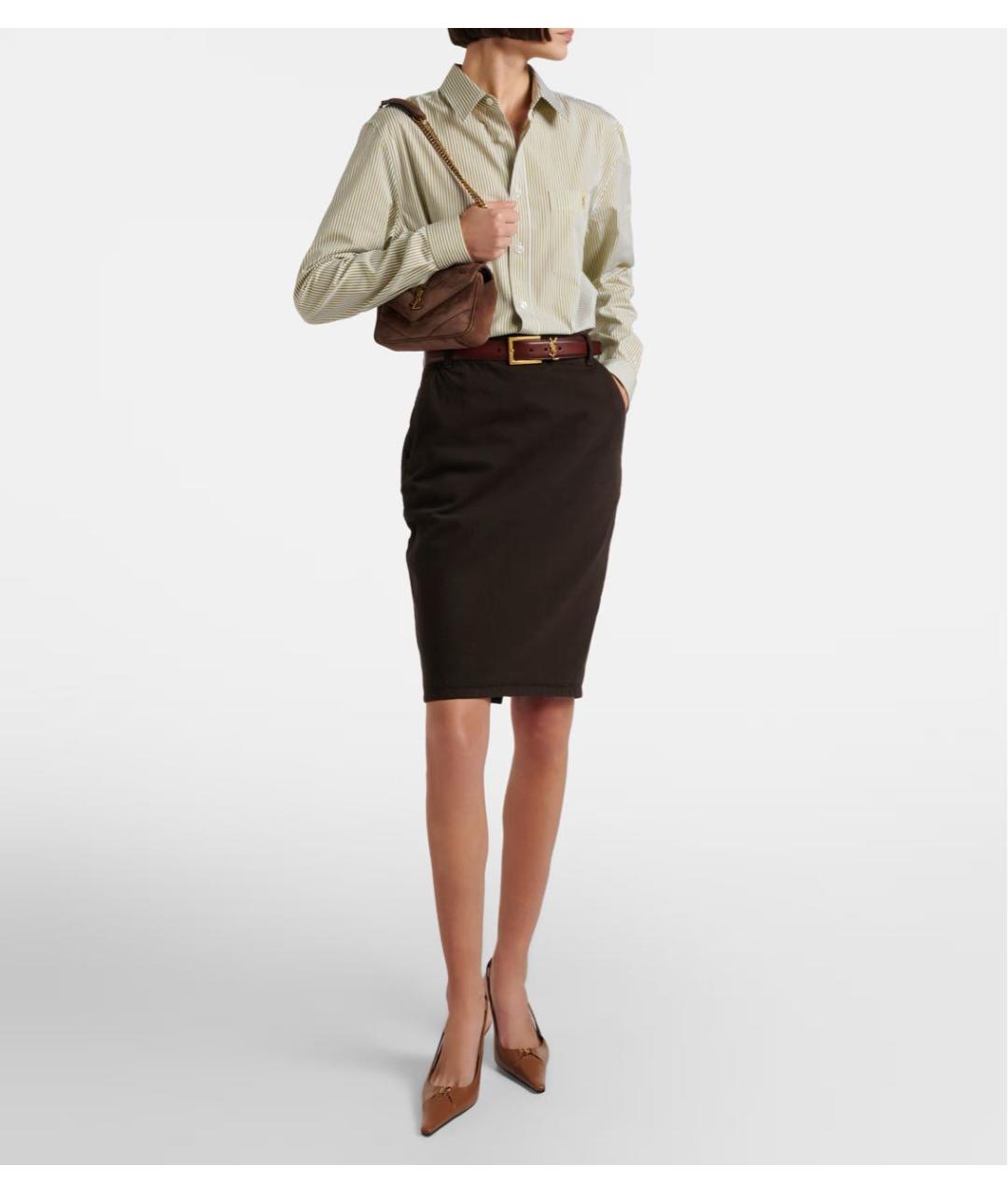 SAINT LAURENT Зеленая хлопковая рубашка, фото 2