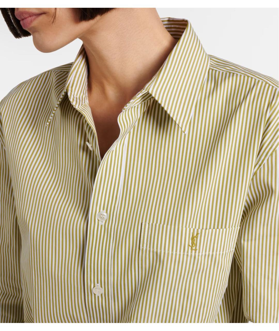 SAINT LAURENT Зеленая хлопковая рубашка, фото 4