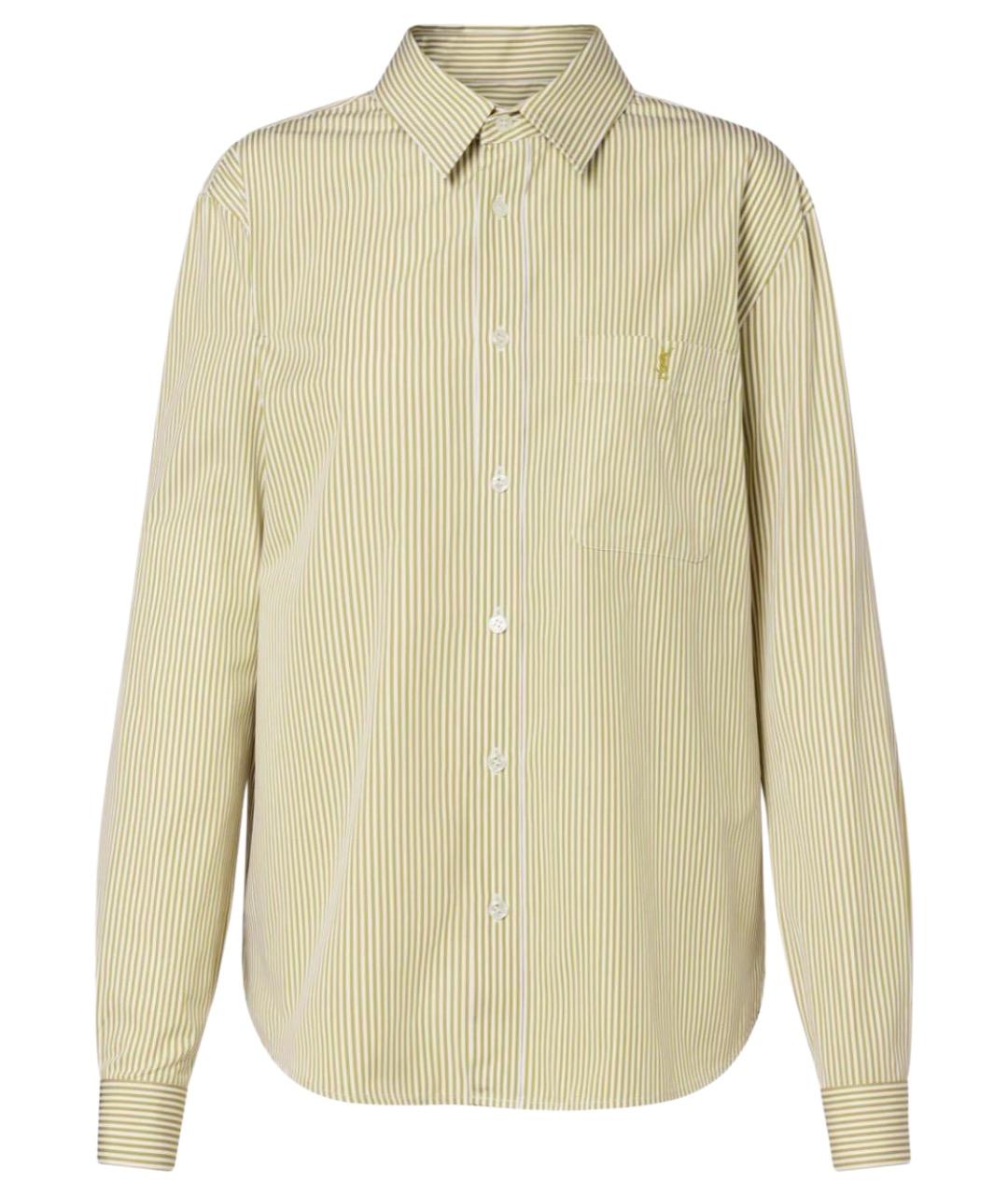 SAINT LAURENT Зеленая хлопковая рубашка, фото 1