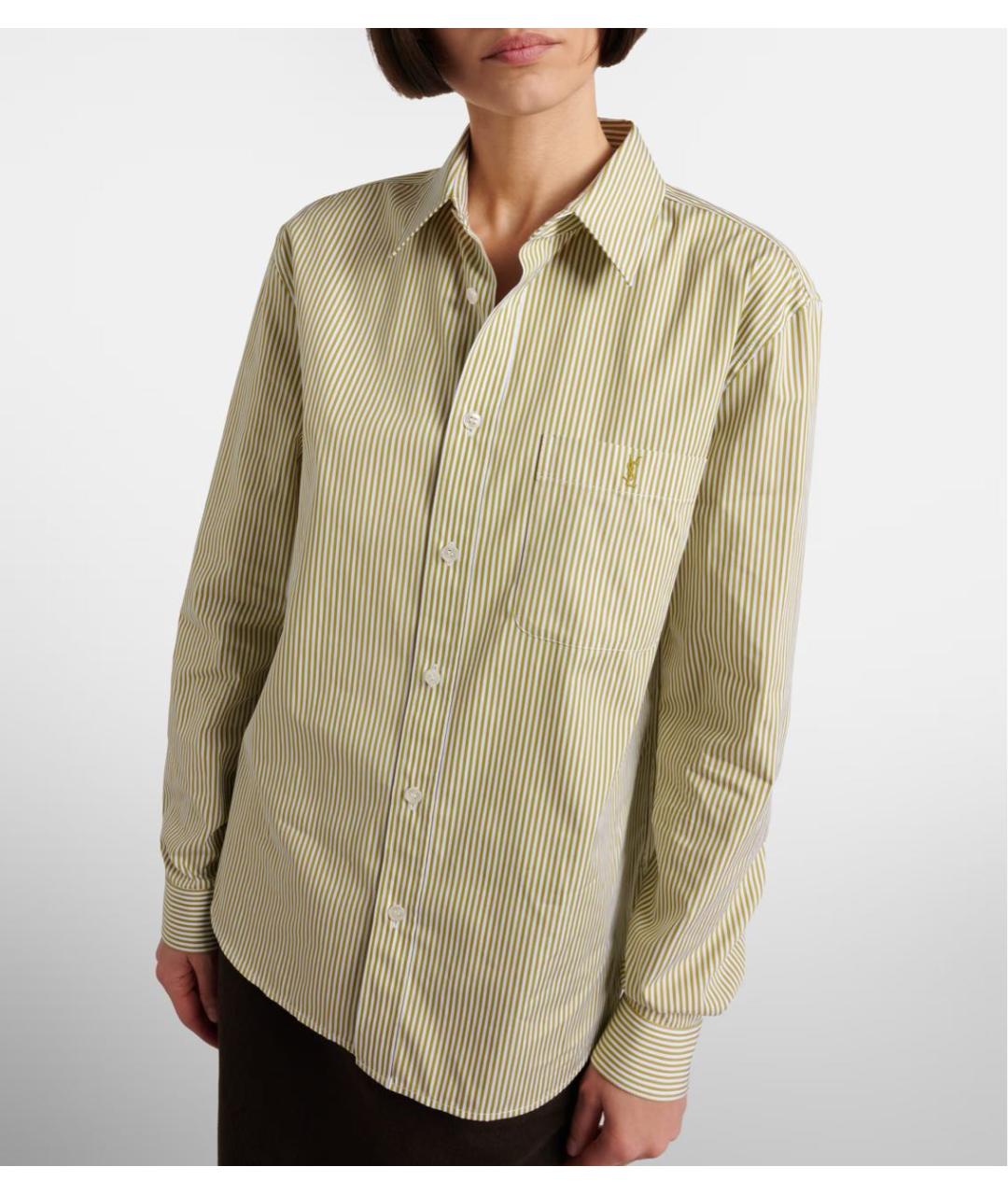 SAINT LAURENT Зеленая хлопковая рубашка, фото 3