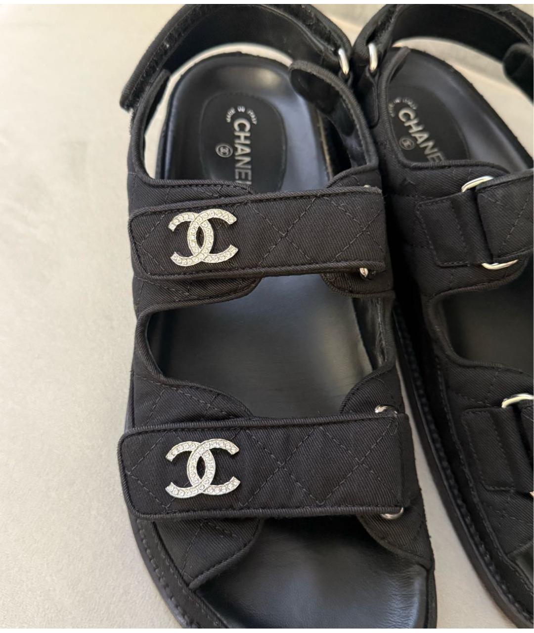 CHANEL Черные сандалии, фото 6