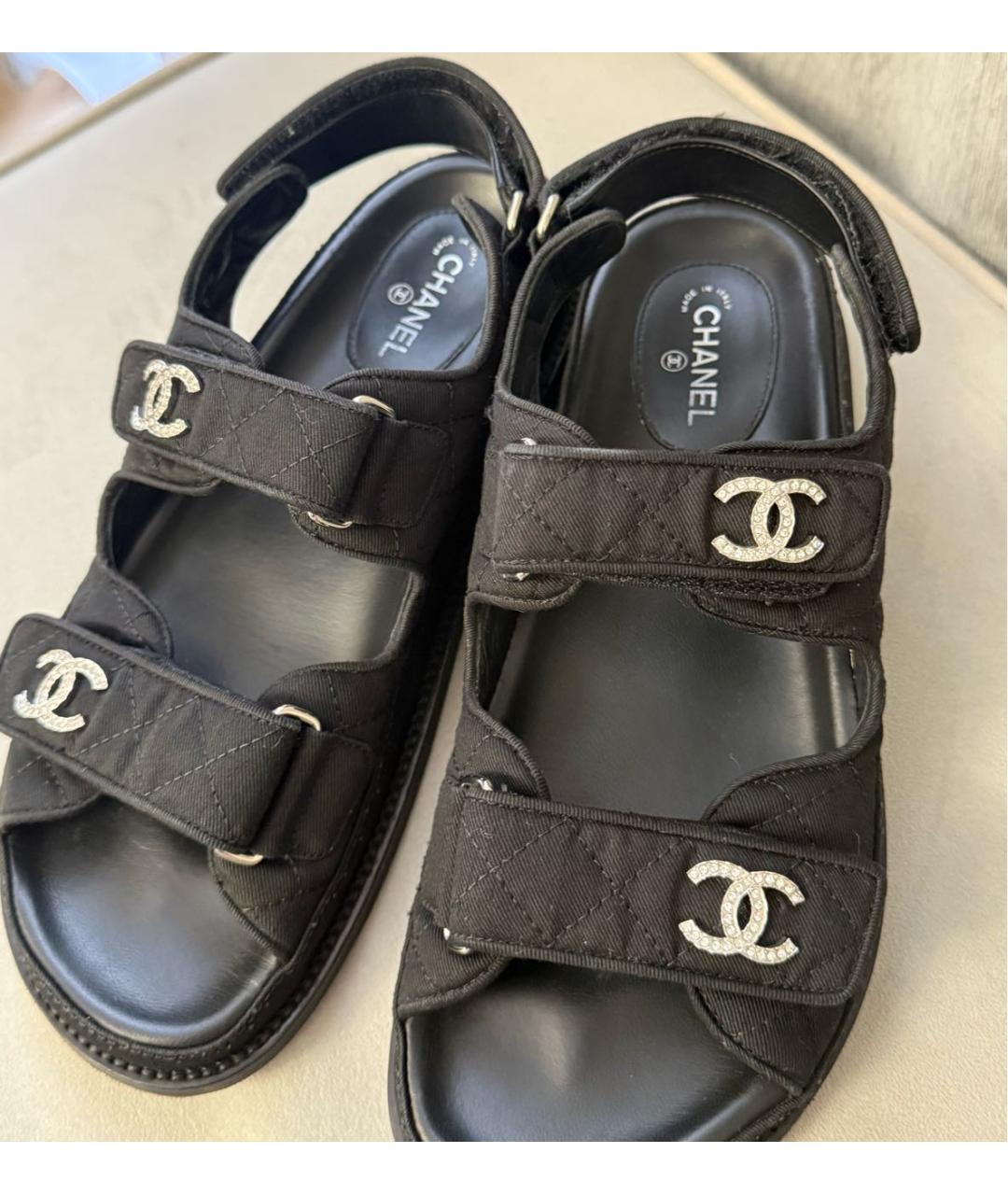 CHANEL Черные сандалии, фото 7