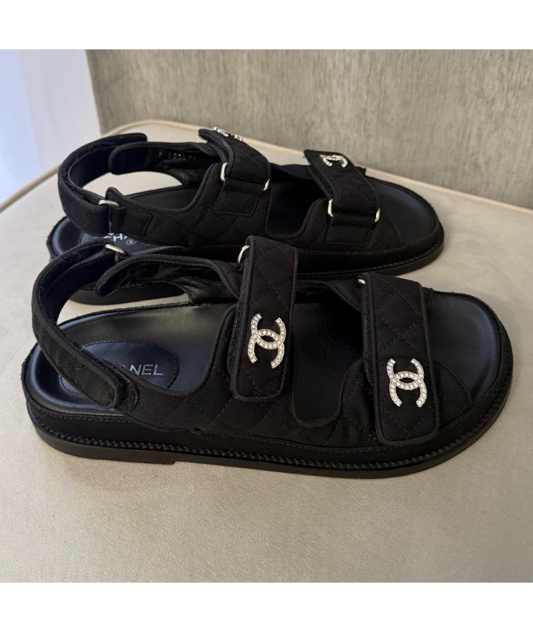 CHANEL Черные сандалии, фото 9