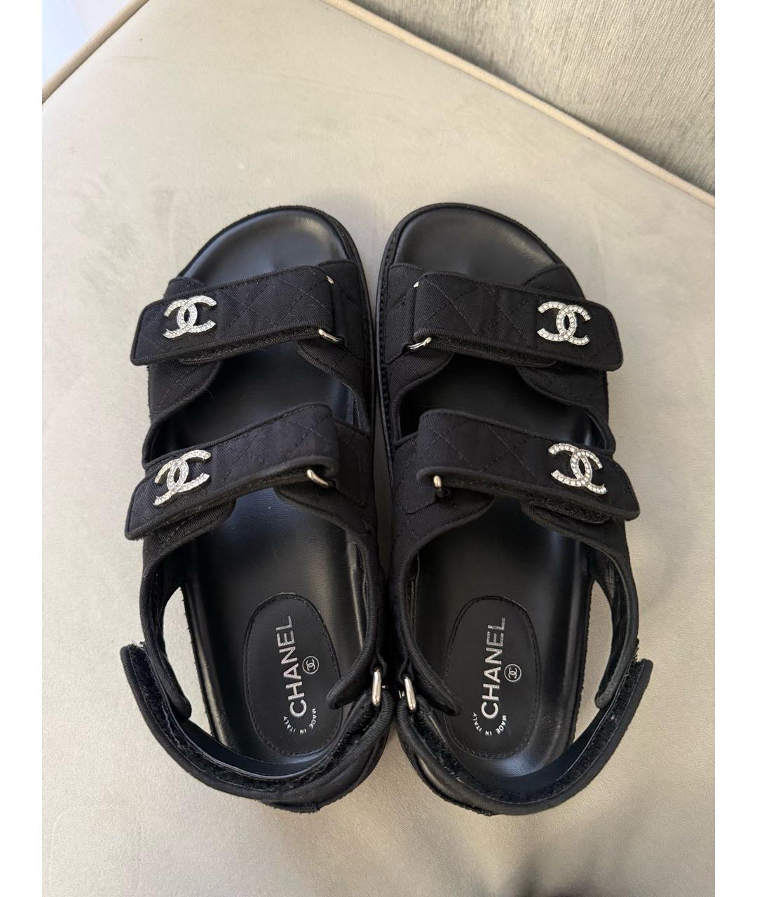 CHANEL Черные сандалии, фото 3