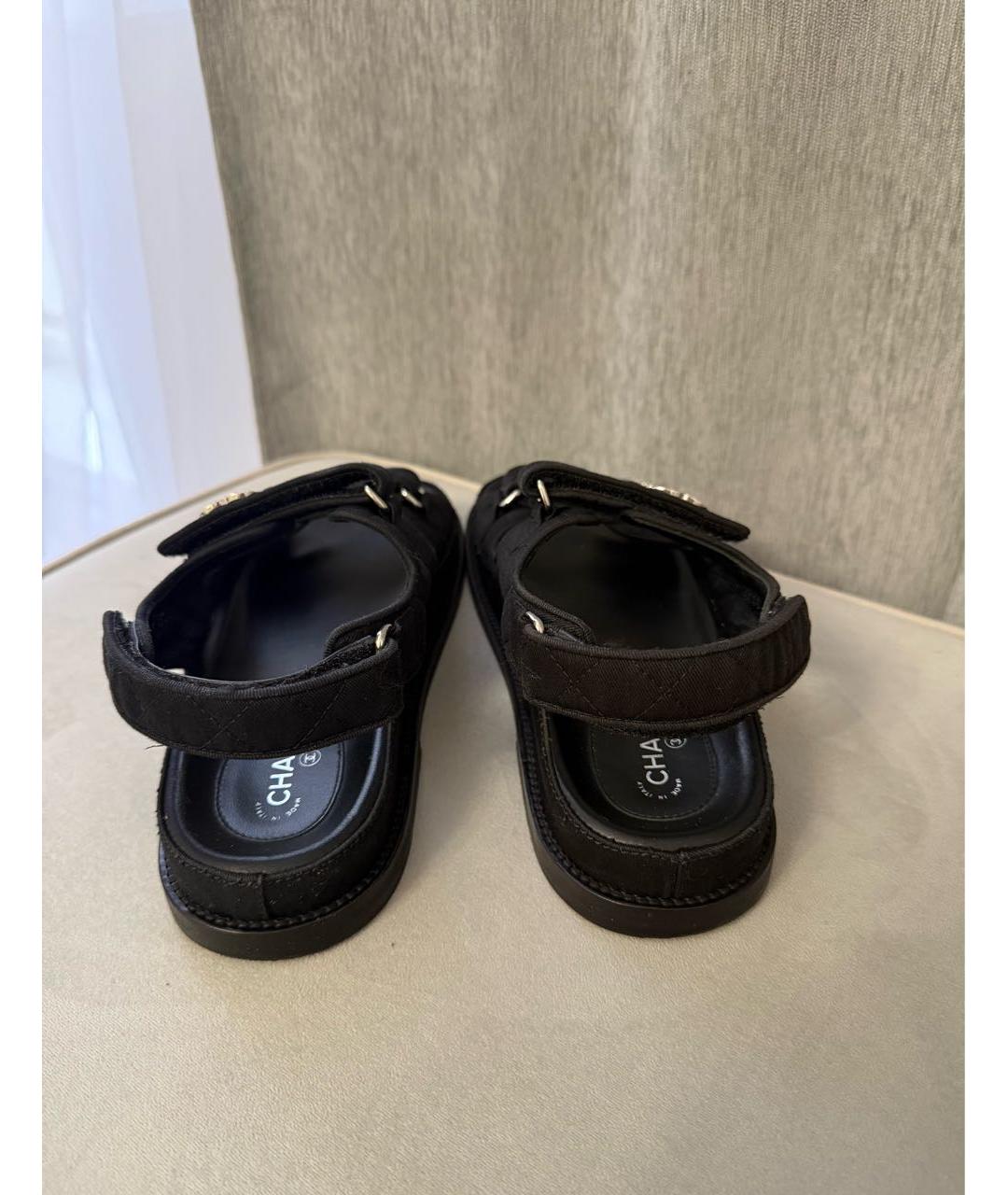 CHANEL Черные сандалии, фото 4