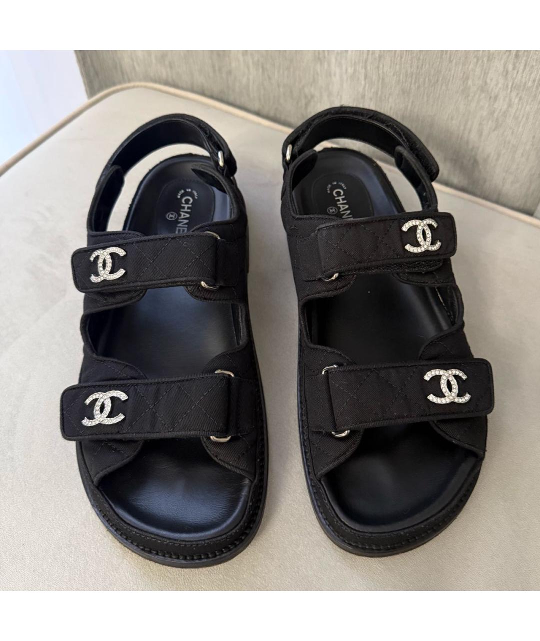 CHANEL Черные сандалии, фото 8