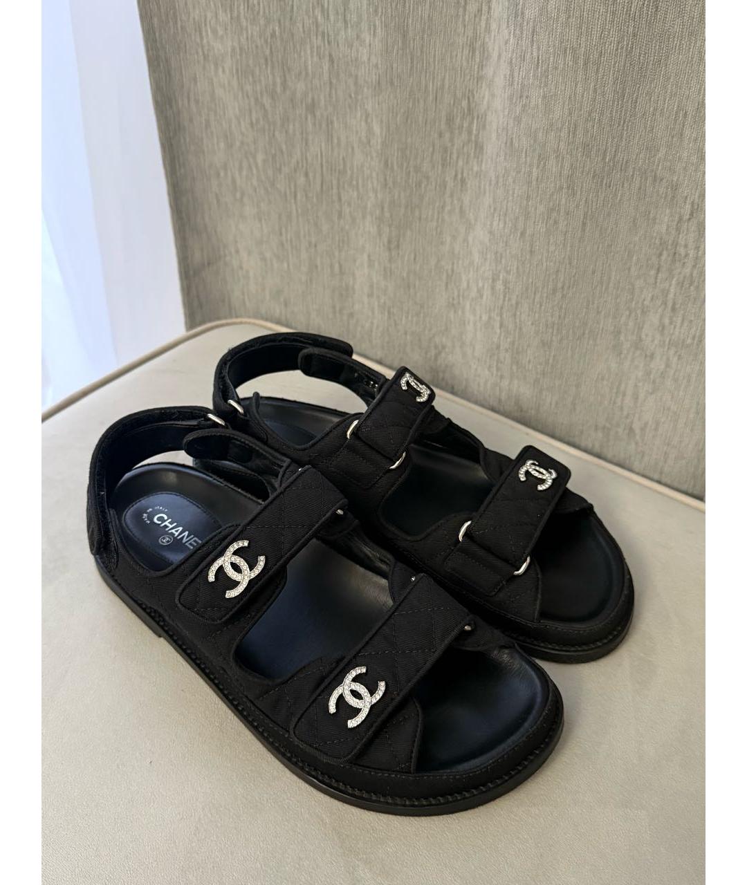 CHANEL Черные сандалии, фото 5