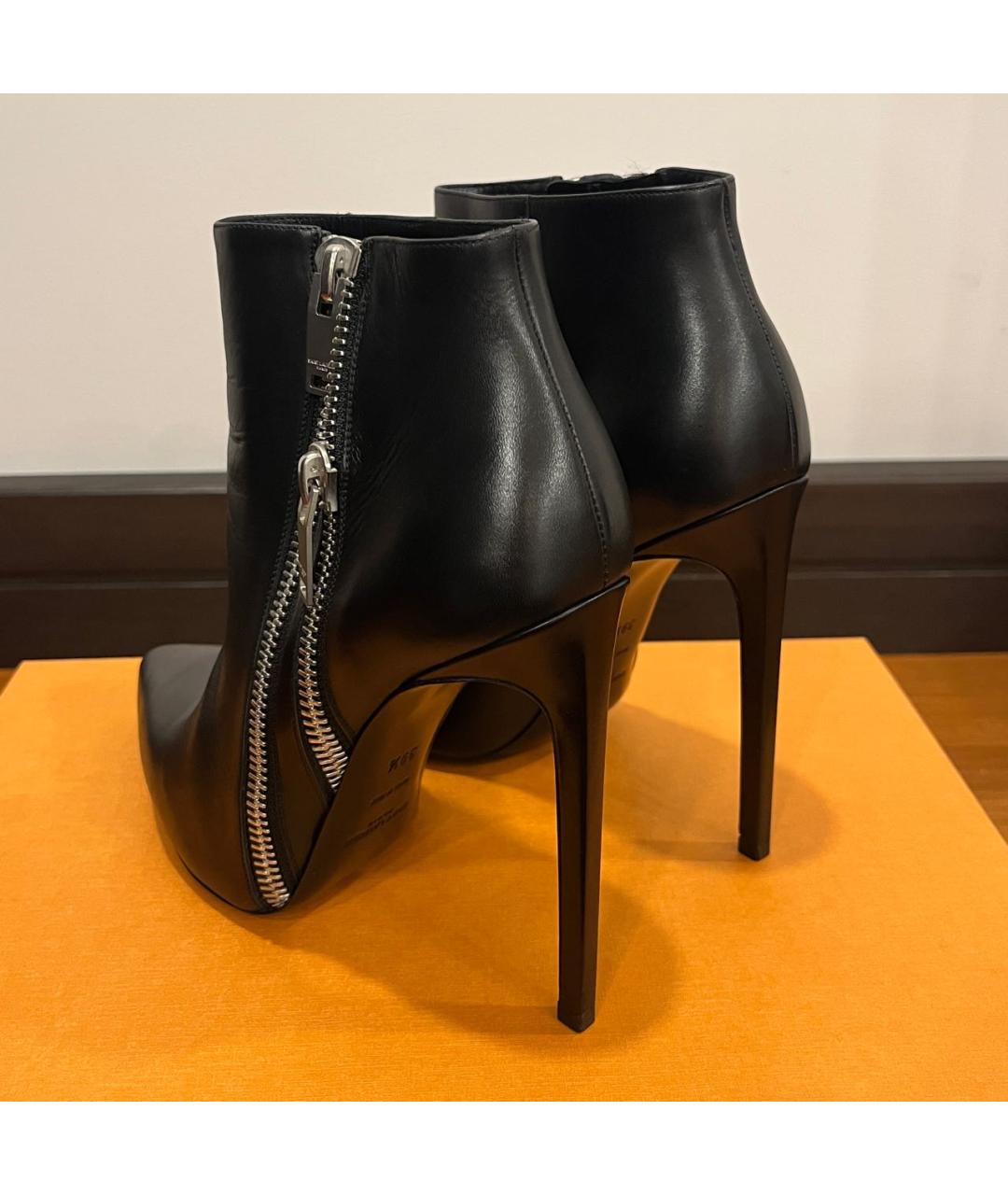 SAINT LAURENT Черные кожаные ботильоны, фото 5