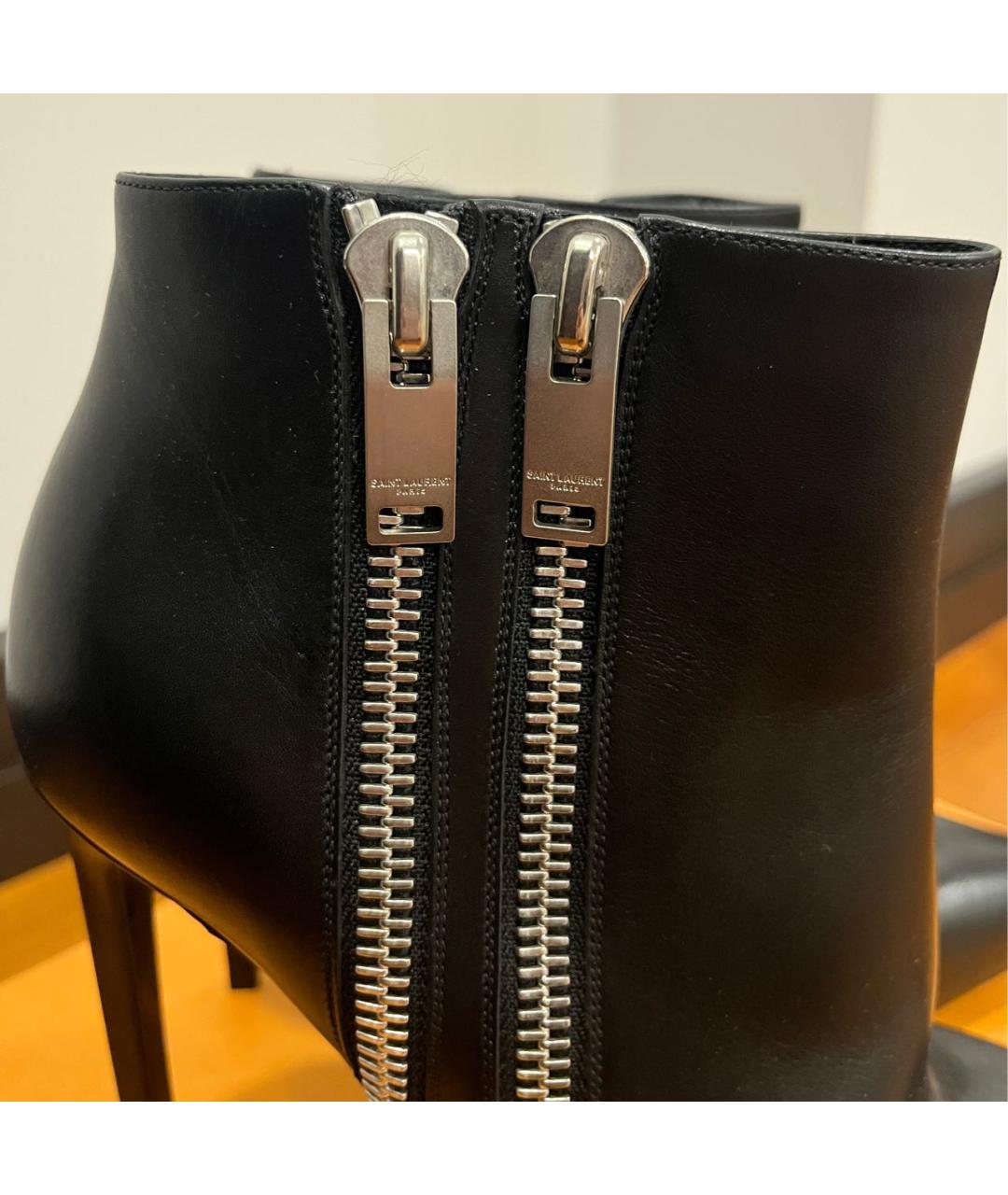 SAINT LAURENT Черные кожаные ботильоны, фото 6