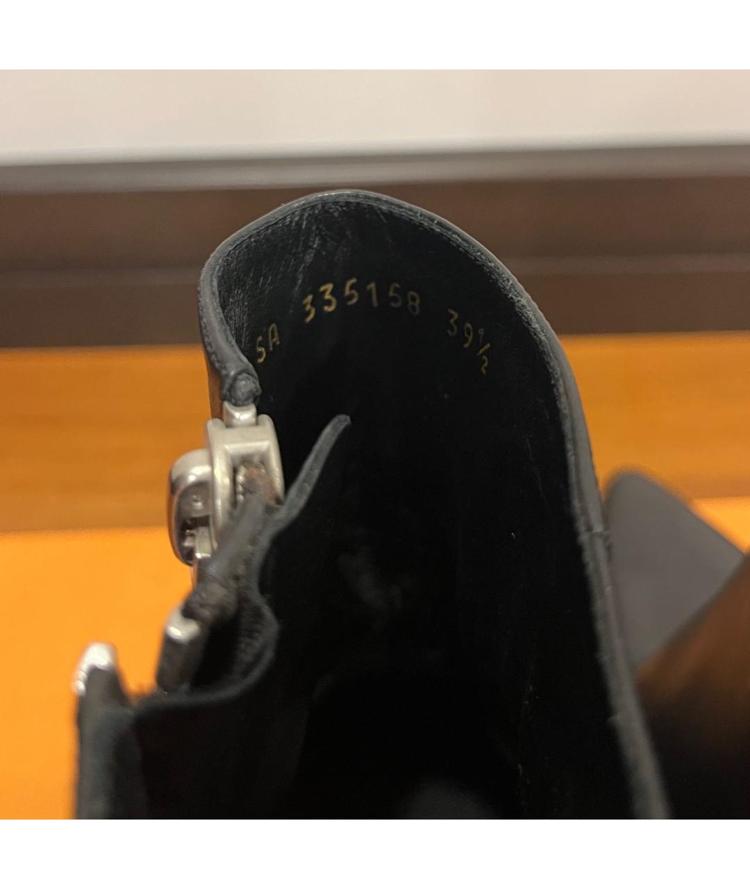 SAINT LAURENT Черные кожаные ботильоны, фото 7