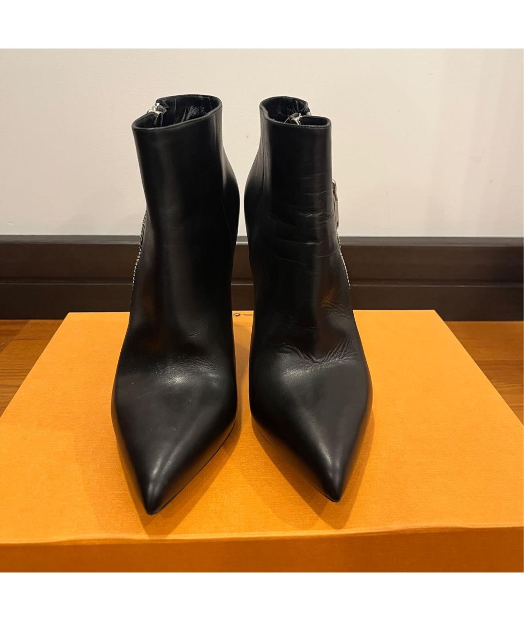 SAINT LAURENT Черные кожаные ботильоны, фото 2