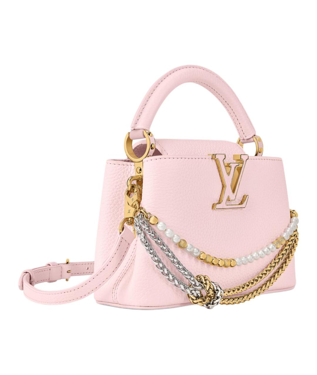 LOUIS VUITTON Розовая кожаная сумка через плечо, фото 2