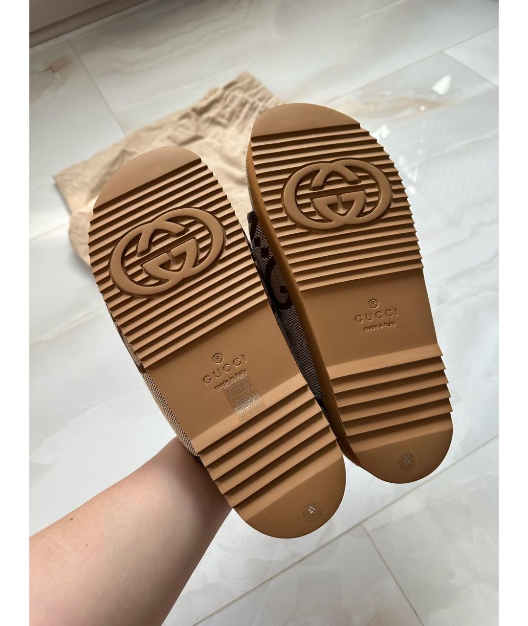 GUCCI Бежевые сабо, фото 5