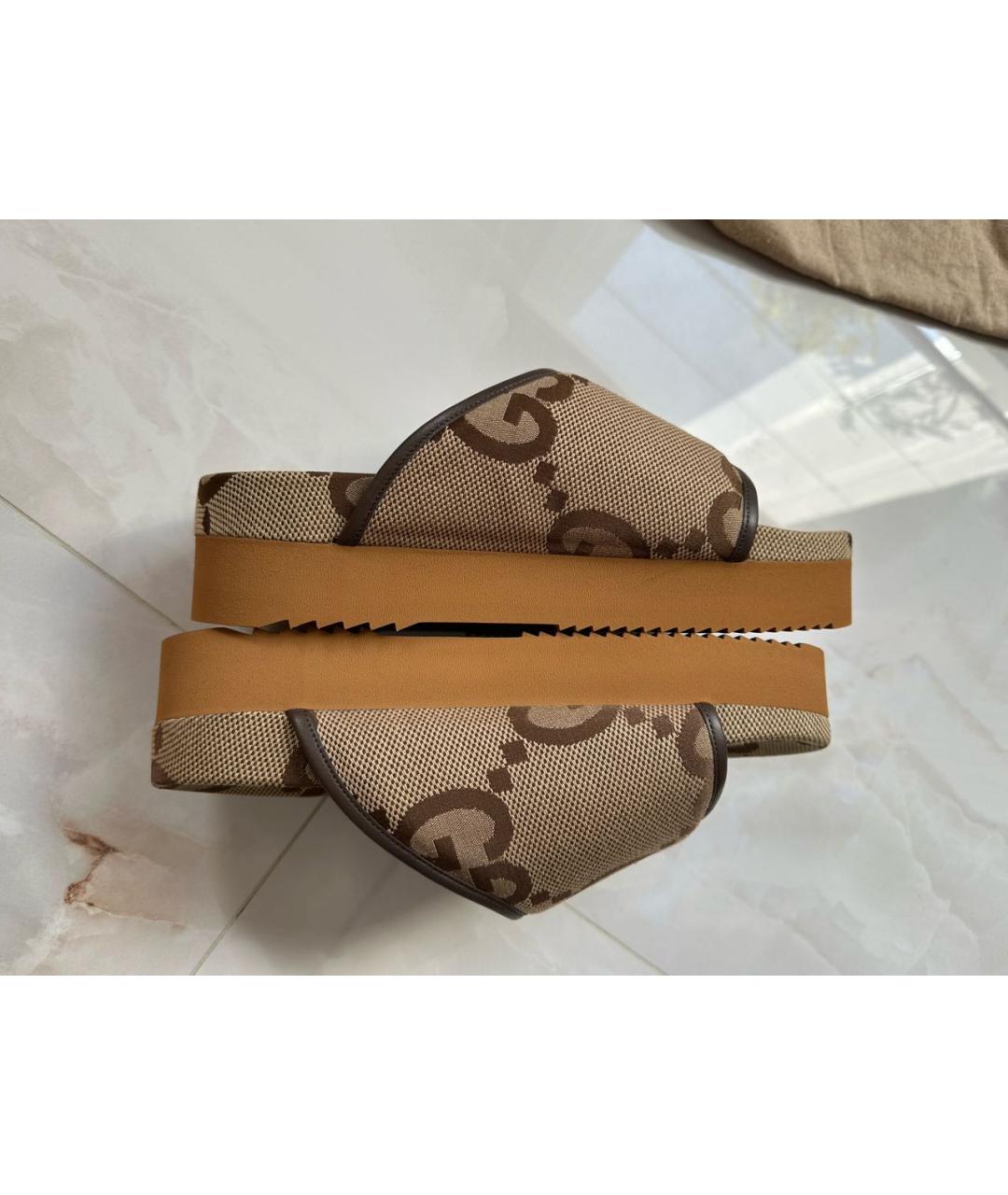 GUCCI Бежевые сабо, фото 8