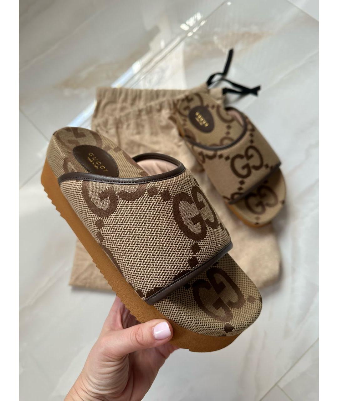 GUCCI Бежевые сабо, фото 2