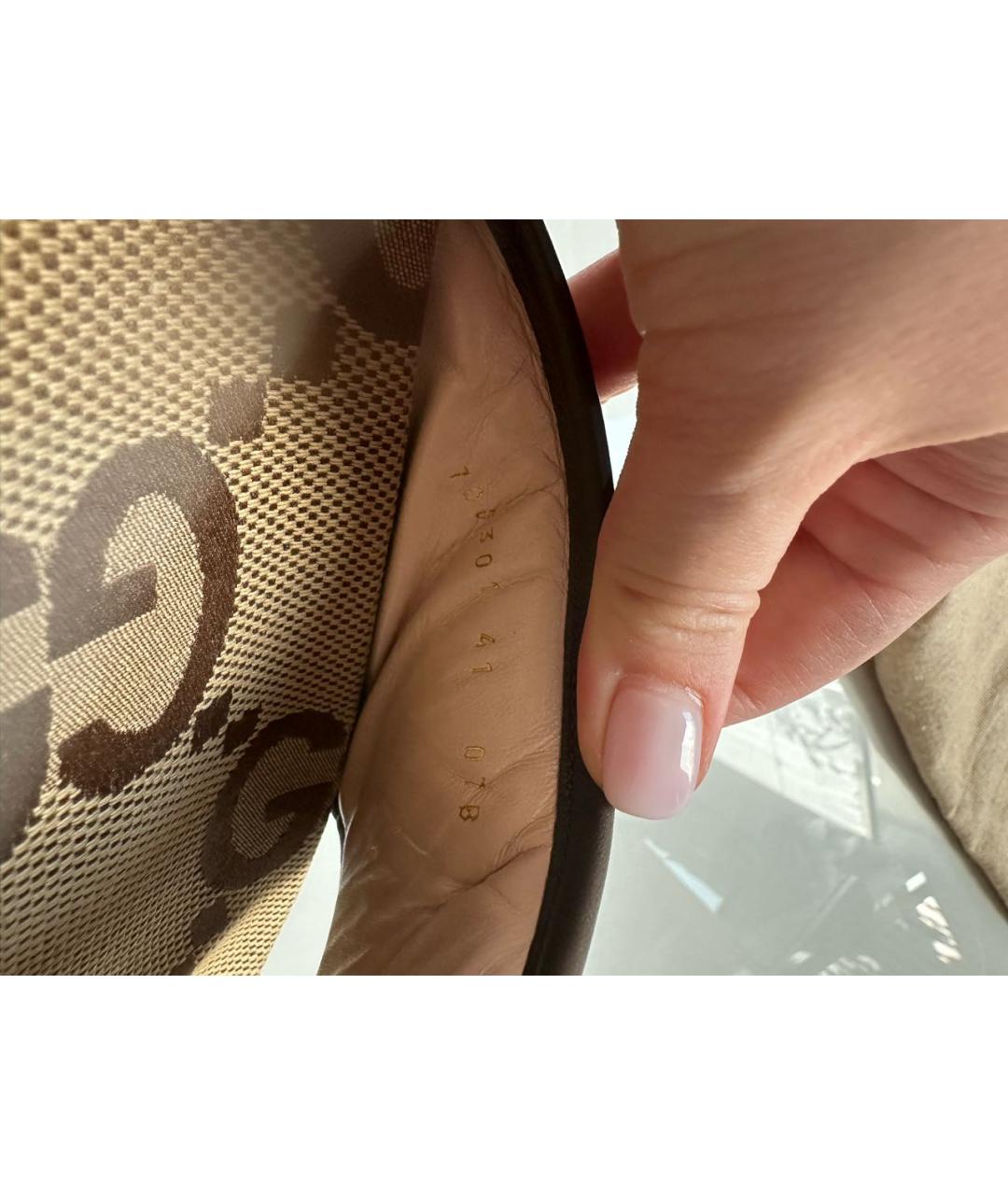 GUCCI Бежевые сабо, фото 6