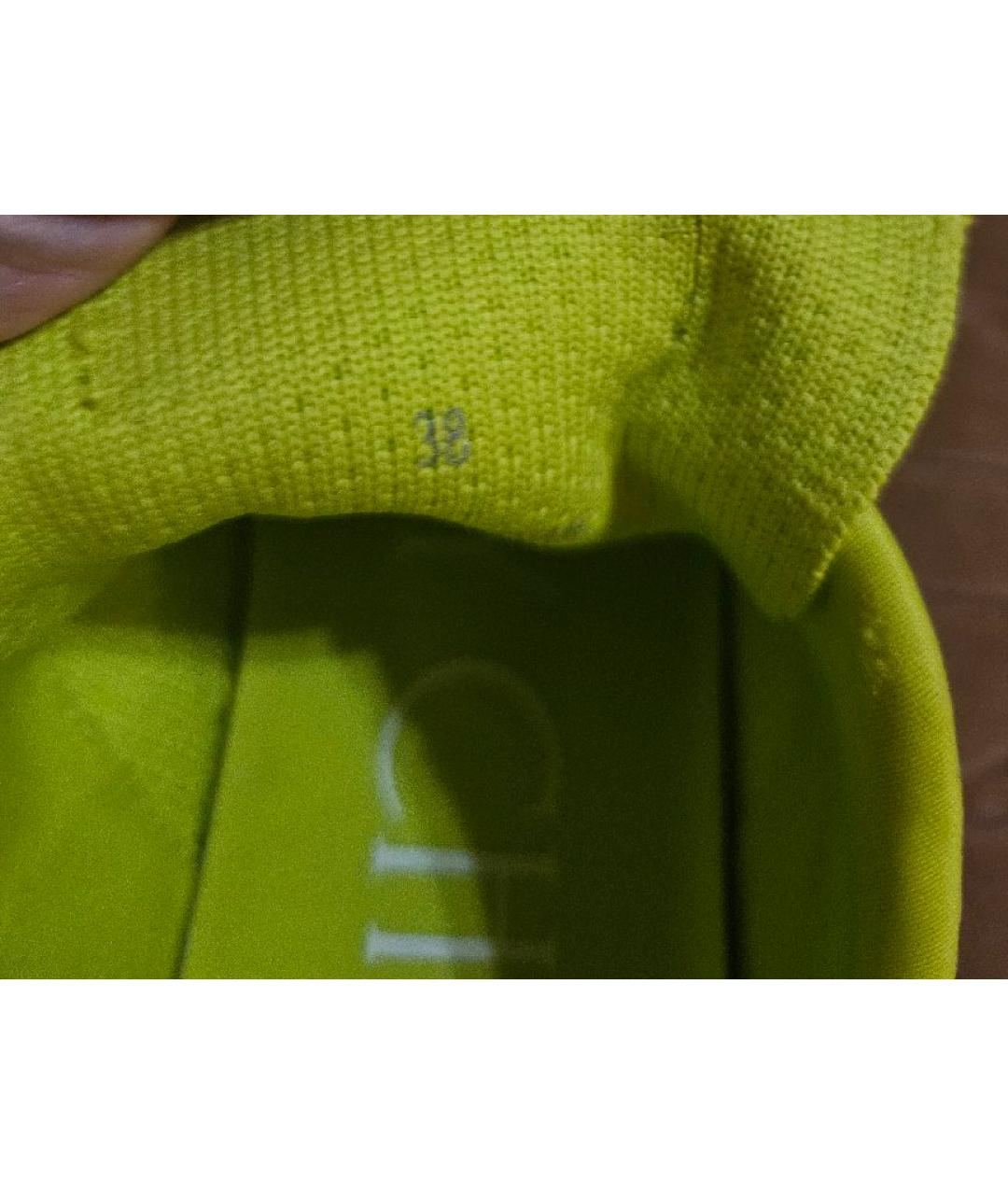 JIMMY CHOO Салатовые текстильные кроссовки, фото 6