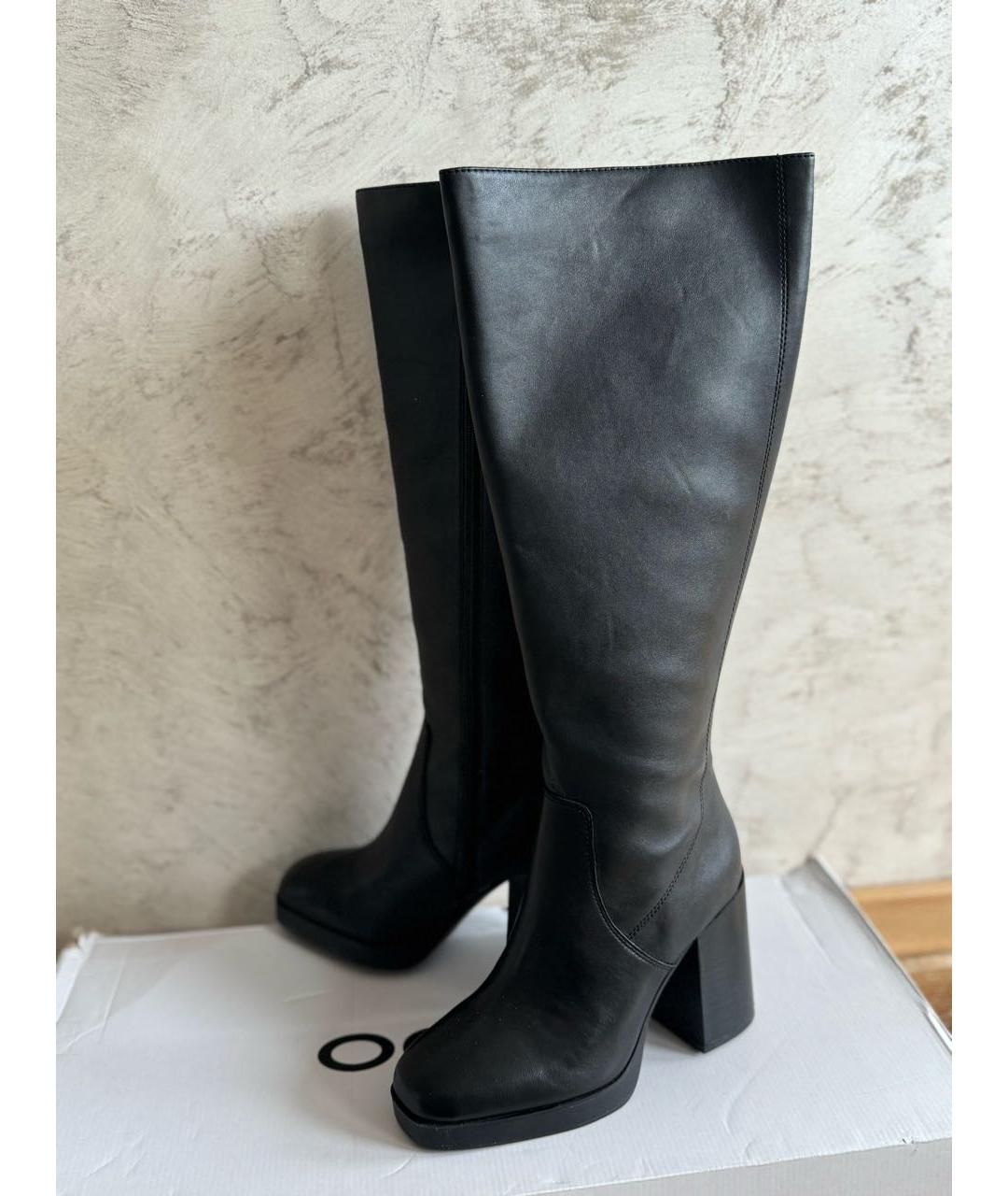 Aldo Castagna Черные кожаные сапоги, фото 3