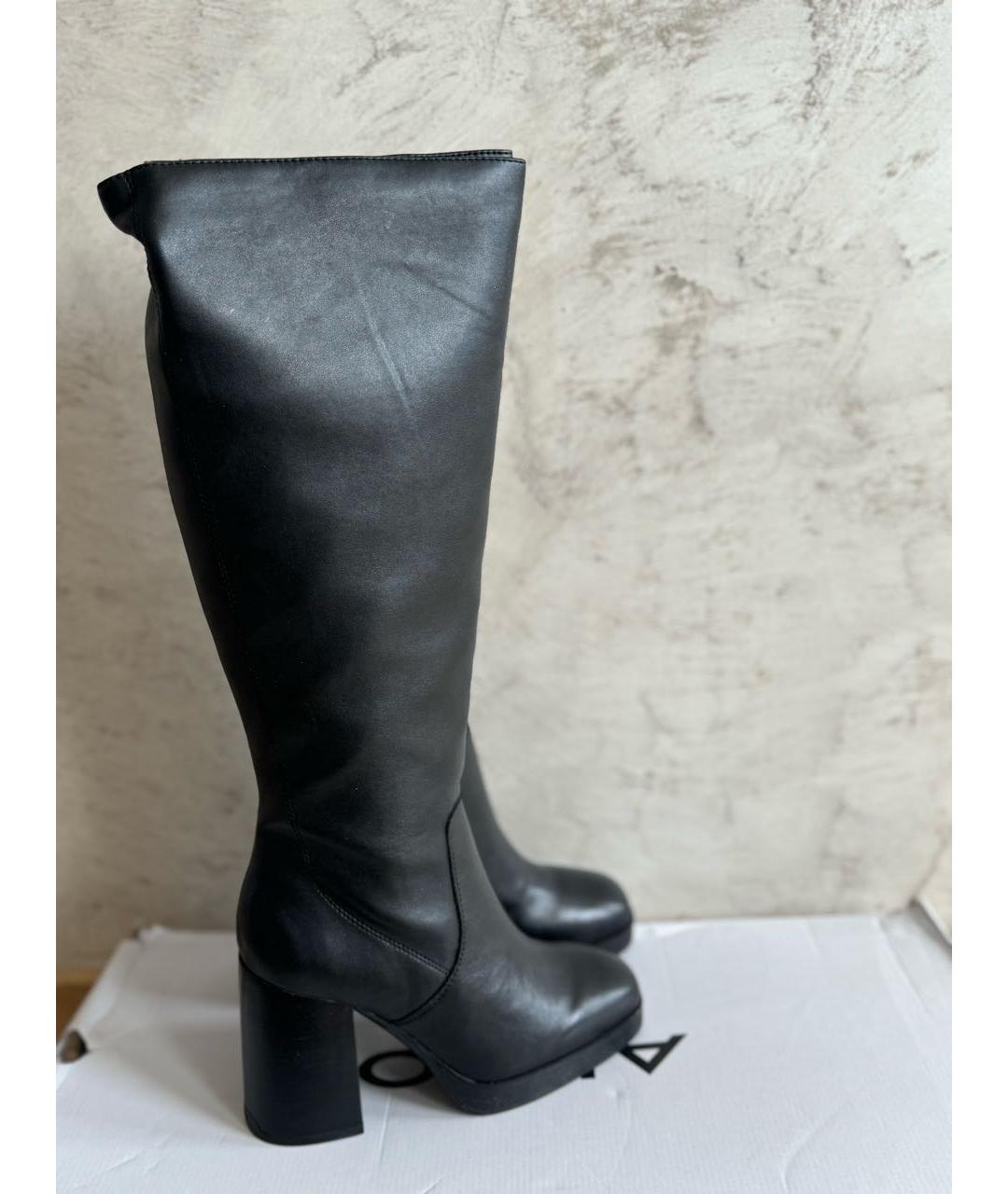 Aldo Castagna Черные кожаные сапоги, фото 4