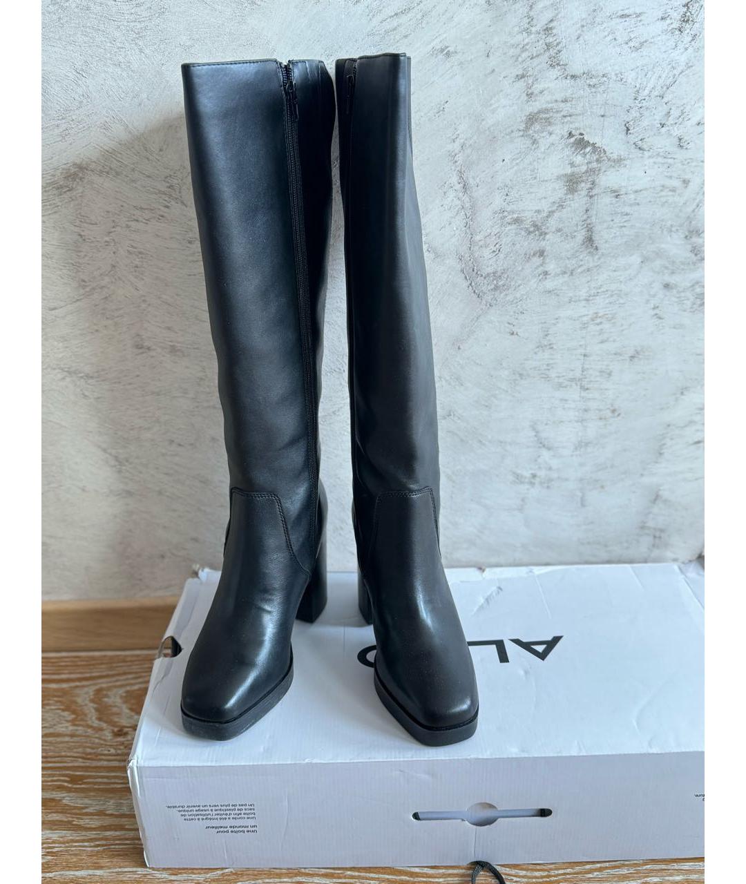 Aldo Castagna Черные кожаные сапоги, фото 2