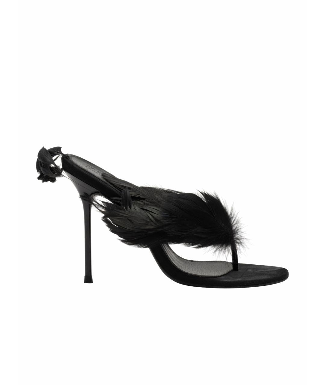 PARIS TEXAS Черные текстильные мюли, фото 1