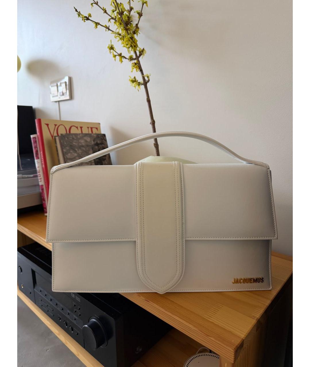 JACQUEMUS Белая кожаная сумка через плечо, фото 7