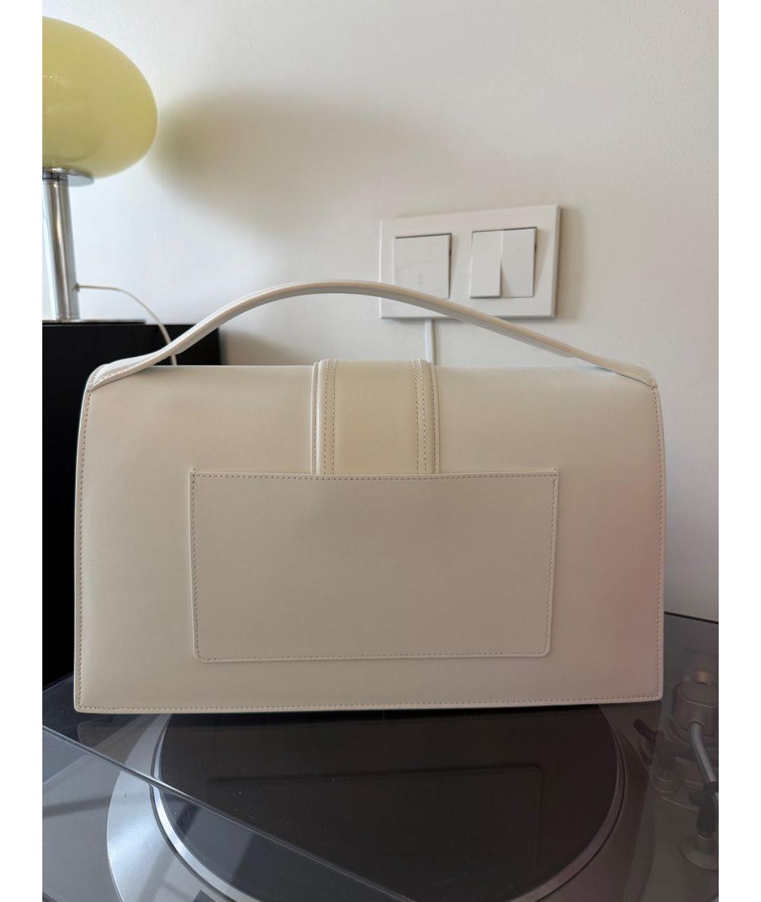 JACQUEMUS Белая кожаная сумка через плечо, фото 6