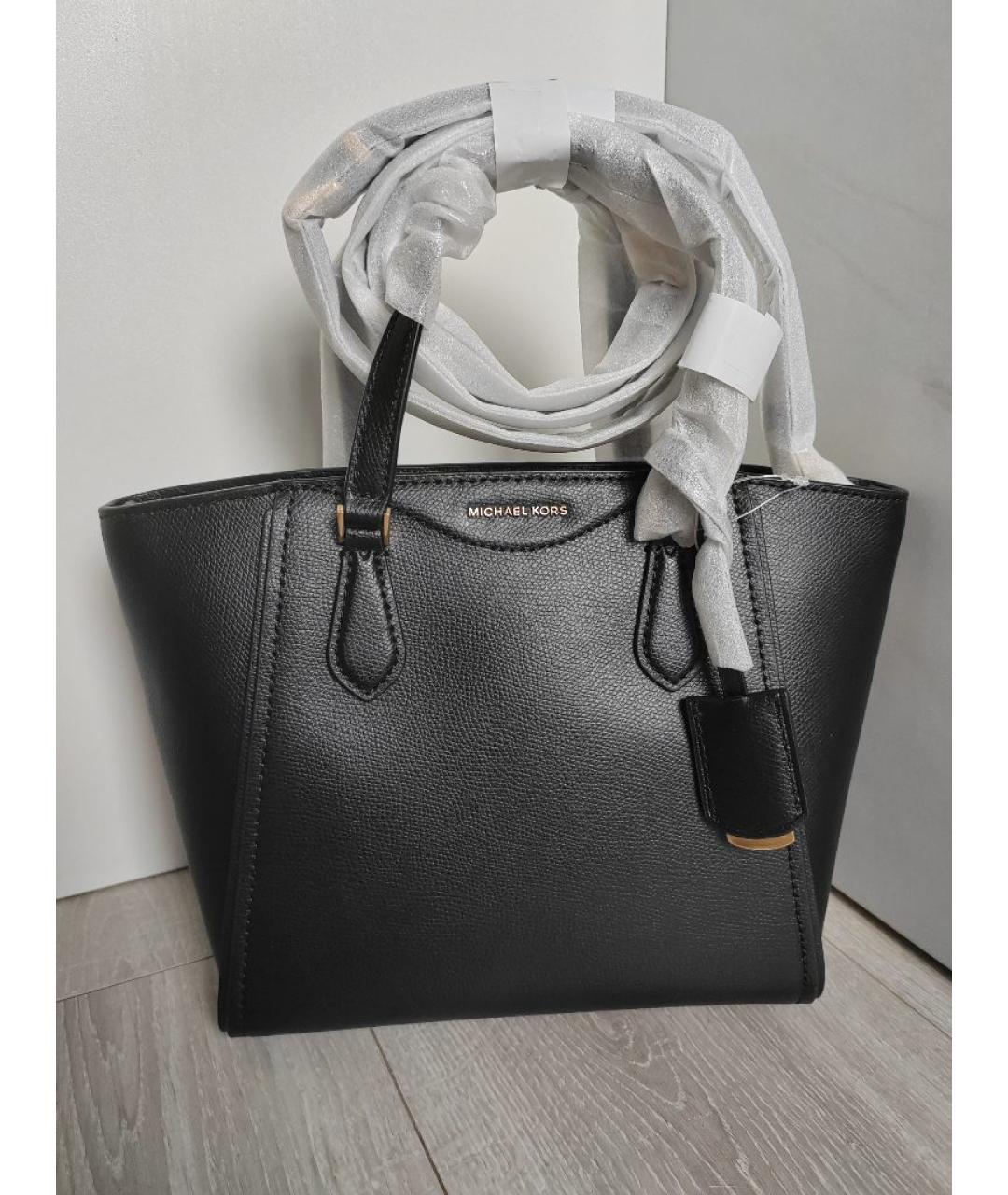 MICHAEL KORS Черная кожаная сумка с короткими ручками, фото 6