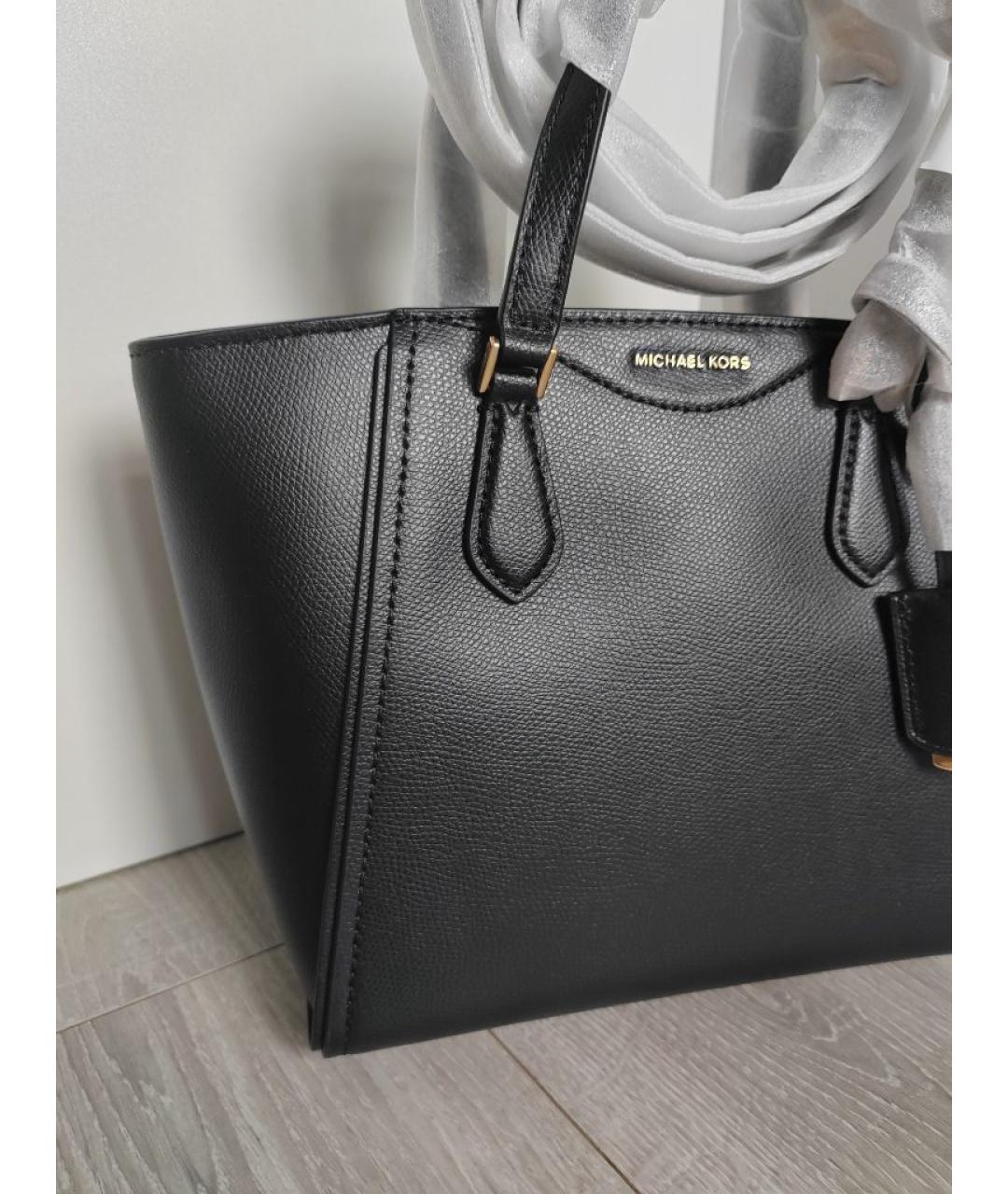 MICHAEL KORS Черная кожаная сумка с короткими ручками, фото 7