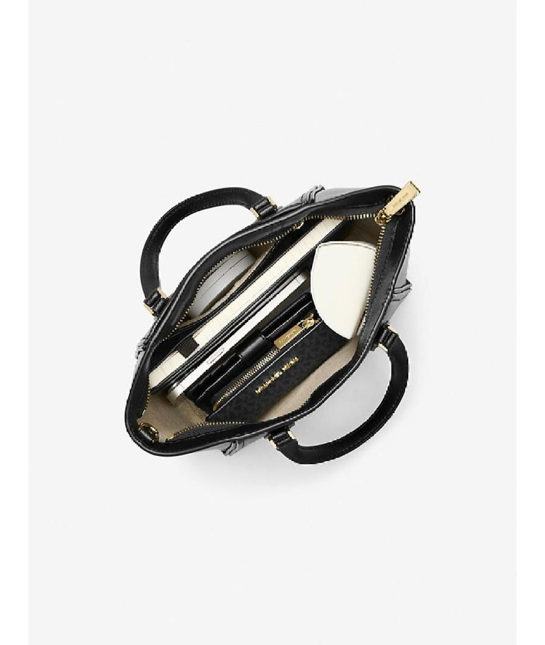 MICHAEL KORS Черная кожаная сумка с короткими ручками, фото 4